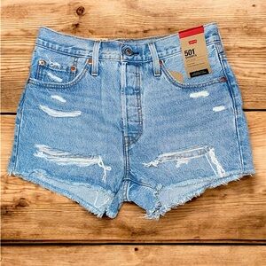 Levi’s Women’s 501 Original Blue Denim Shorts Size 27 NWT